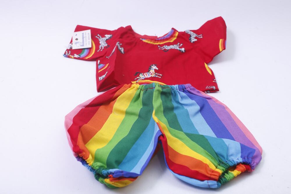 Cabbage Patch Kids, Rainbow Zebra Top, Pants, Doll Clothing, Homespun, Vintage,